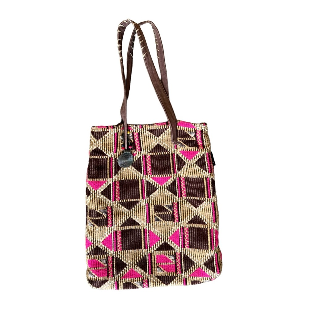 Catori Tweed Tote in brown and pink - MINT!!